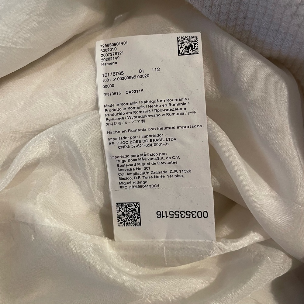 BOSS Hugo Boss White Textured Bandage Dress Short Sleeve Size US 10 - Picture 8 of 9